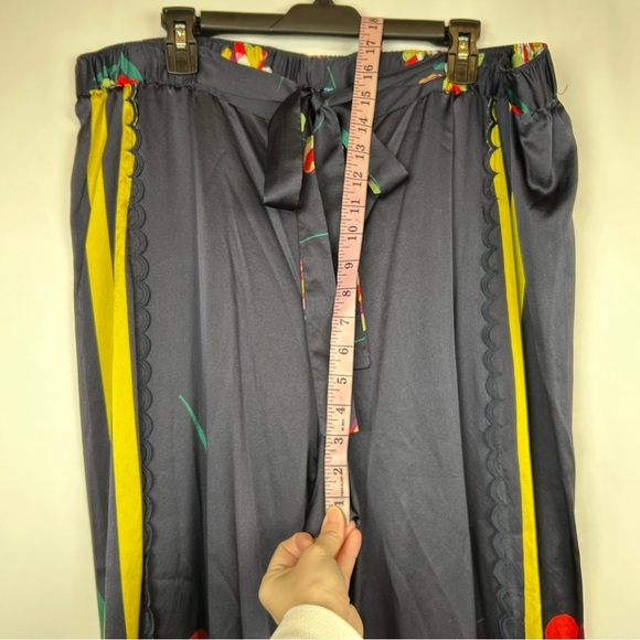 NEW Johnny Was Cassandra Floral Wide-Leg Scallop Tie Elastic Waist Silk Pants - Picture 12 of 17